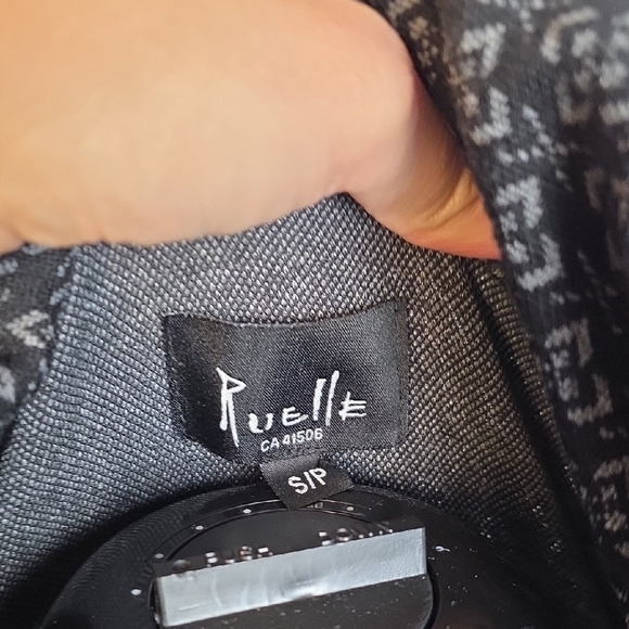 Ruelle Sleeveless Knit Tunic Sweater Dress Black Patterned Size S Made in Canada - Picture 3 of 7